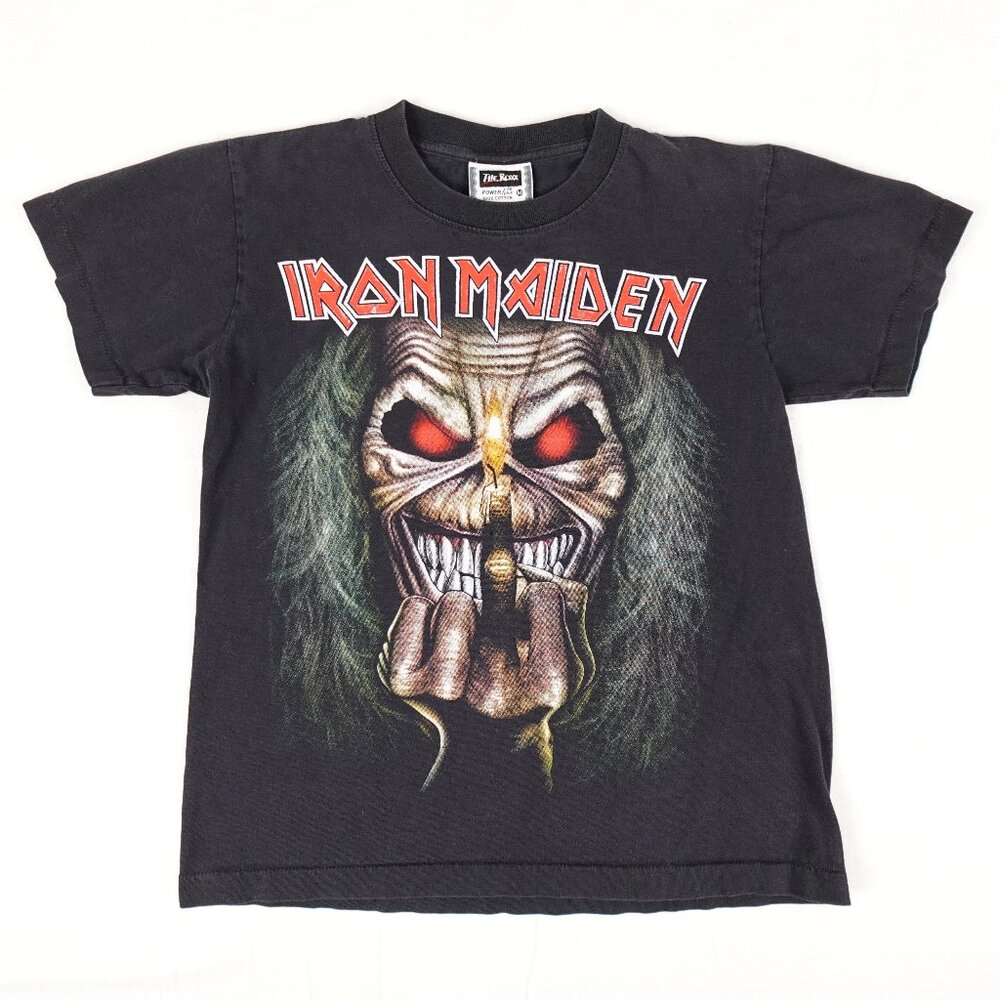 Vintage 90s Iron Maiden Best of the Beast Eddie Middle Finger The Roxx Tee Shirt